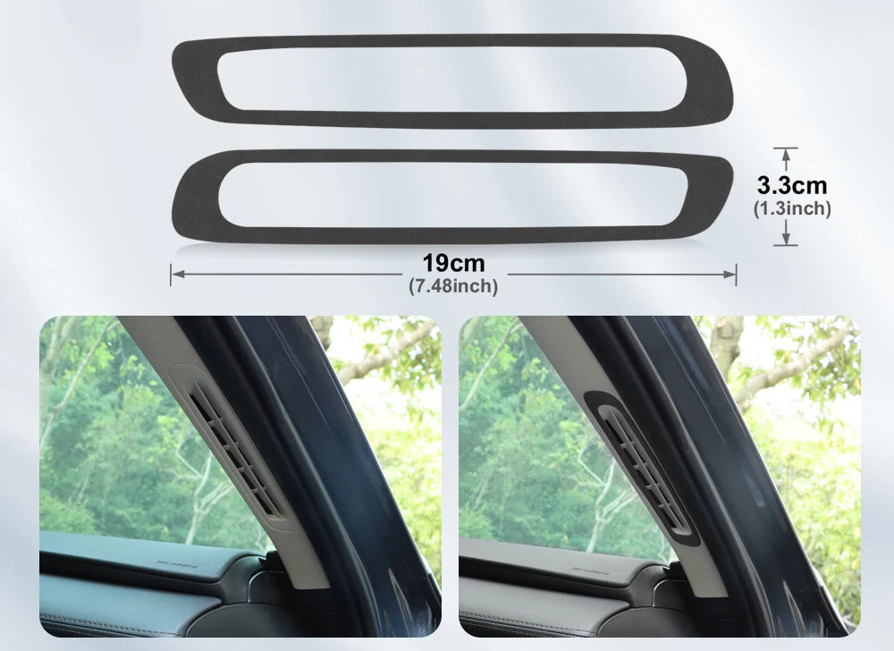 Suede pillar air outlet trim protection
