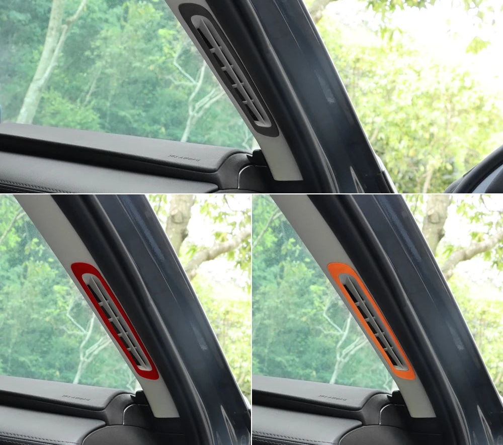 Suede pillar air outlet trim protection