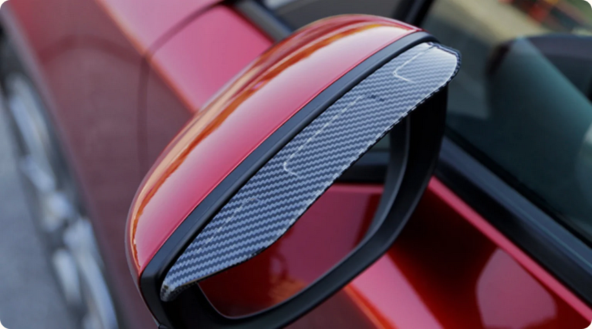 Rearview mirror rain shields