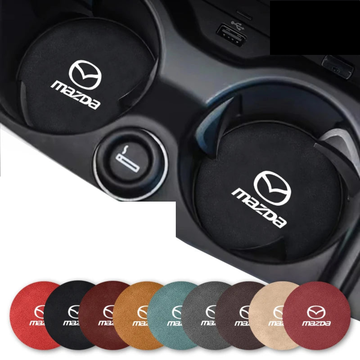 2PCS Car Coaster Cup Holder Anti-slip Accessories For Mazda Axela Atenza 6 3 5 2 CX5 CX7 CX9 CX30 RX8 MX5