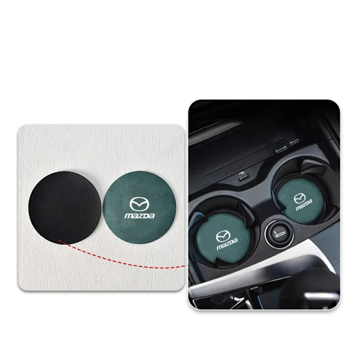 2PCS Car Coaster Cup Holder Anti-slip Accessories For Mazda Axela Atenza 6 3 5 2 CX5 CX7 CX9 CX30 RX8 MX5