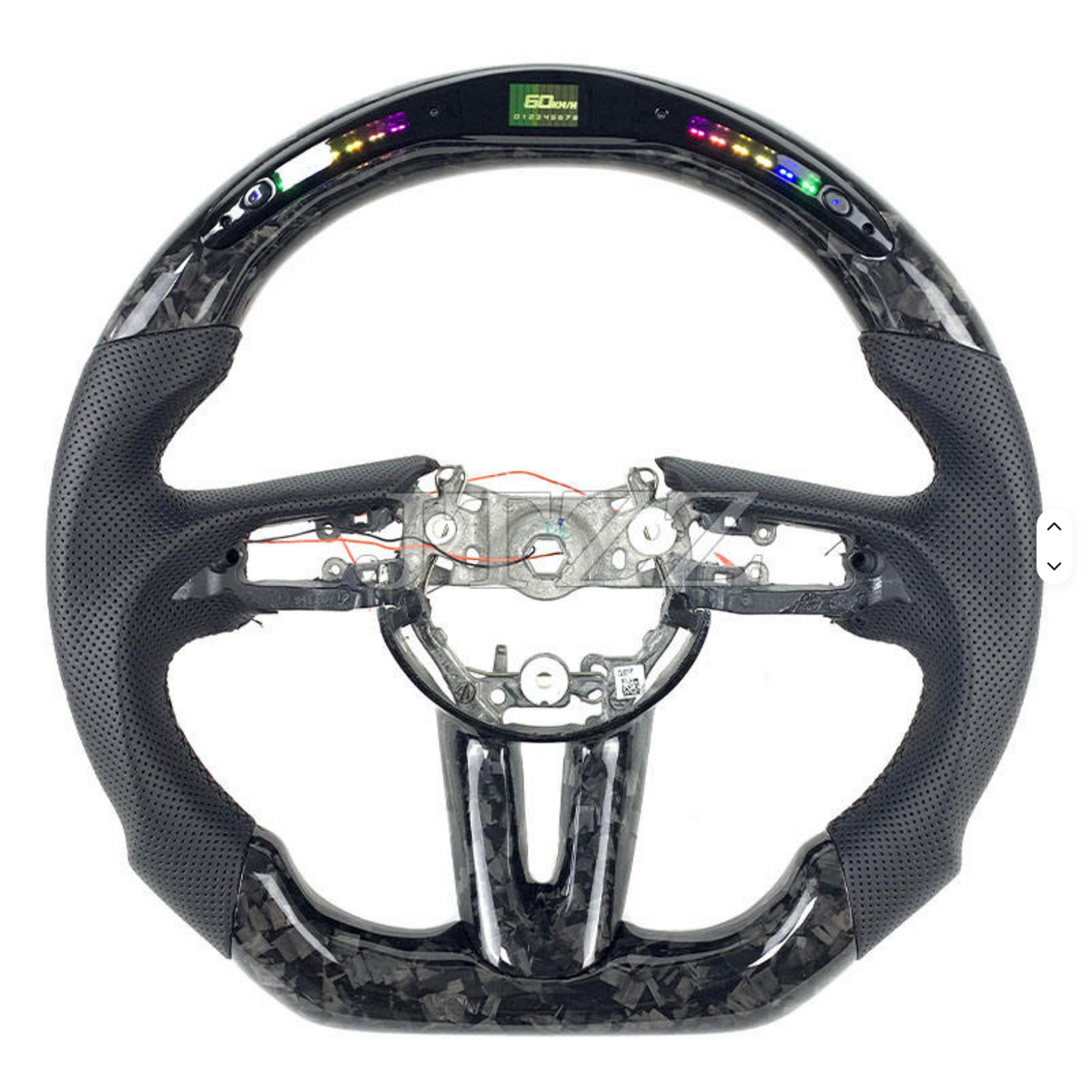 Volant custom en fibre de carbone avec affichage LED – Mazda