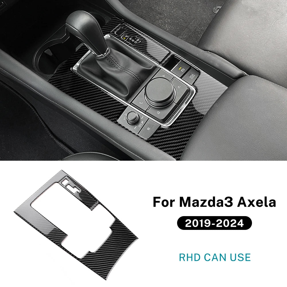 Autocollant fibre de carbone pour panneau de console boîte automatique – Mazda 3 BP – photo 11