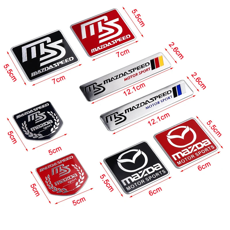 Car Styling 3D Aluminum Flag Logo Stickers Badge Emblem Decals Decoration For Mazda Speed ​​3 5 6 BK CX-3 CX-5 CX7 CX-7 Demio Axel