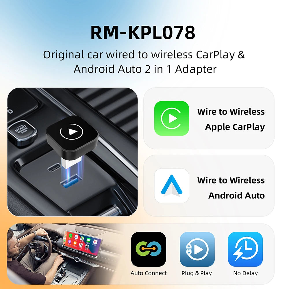 Adaptateur CarPlay & Android Auto Sans Fil 2 en 1 – Mazda