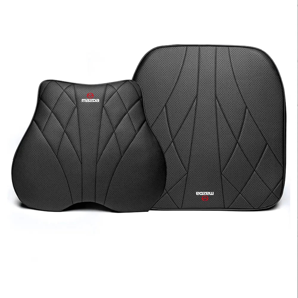 Coussin d'Assise, Appui-Tête & Soutien Lombaire en Cuir Nappa & Mousse à Mémoire