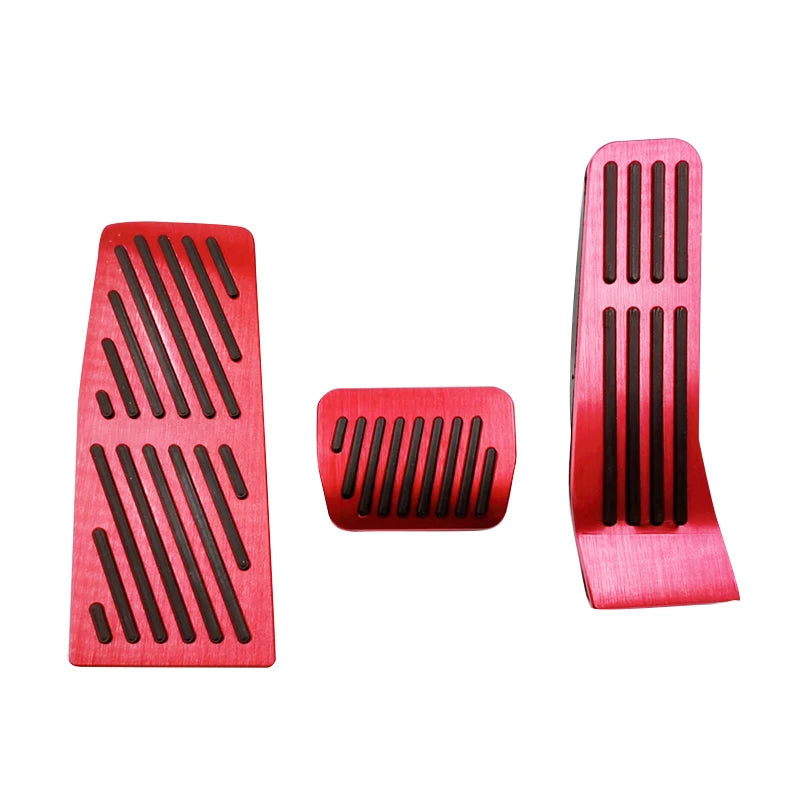 Aluminum brake, accelerator and footrest pedal covers for automatic transmission