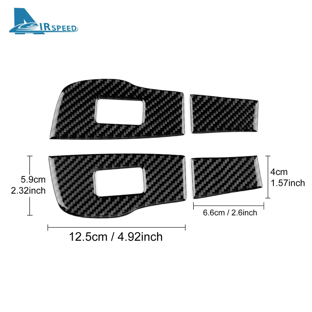 Autocollant fibre de carbone pour panneau de commande des lève-vitres arrière – Mazda 3 BP – photo 5