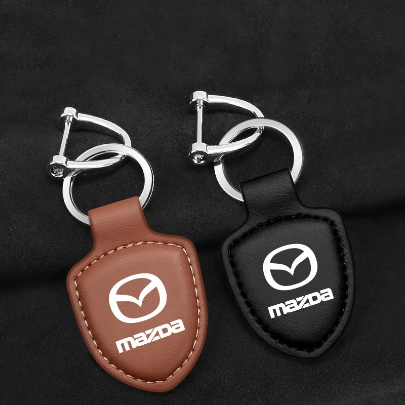 Leather keychain with emblem - Mazda Edition