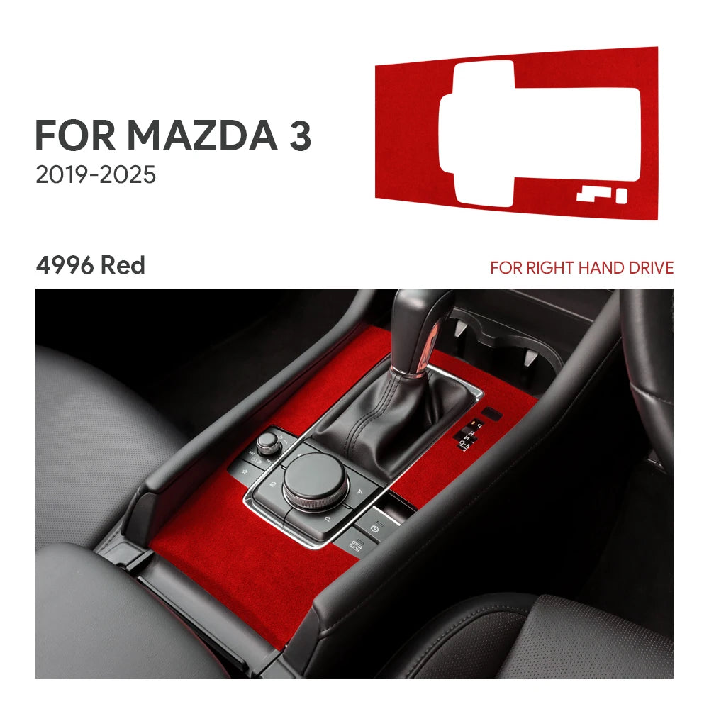 Suede center console and lever protection