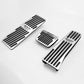 Aluminum brake, accelerator and footrest pedal covers for manual and automatic transmission