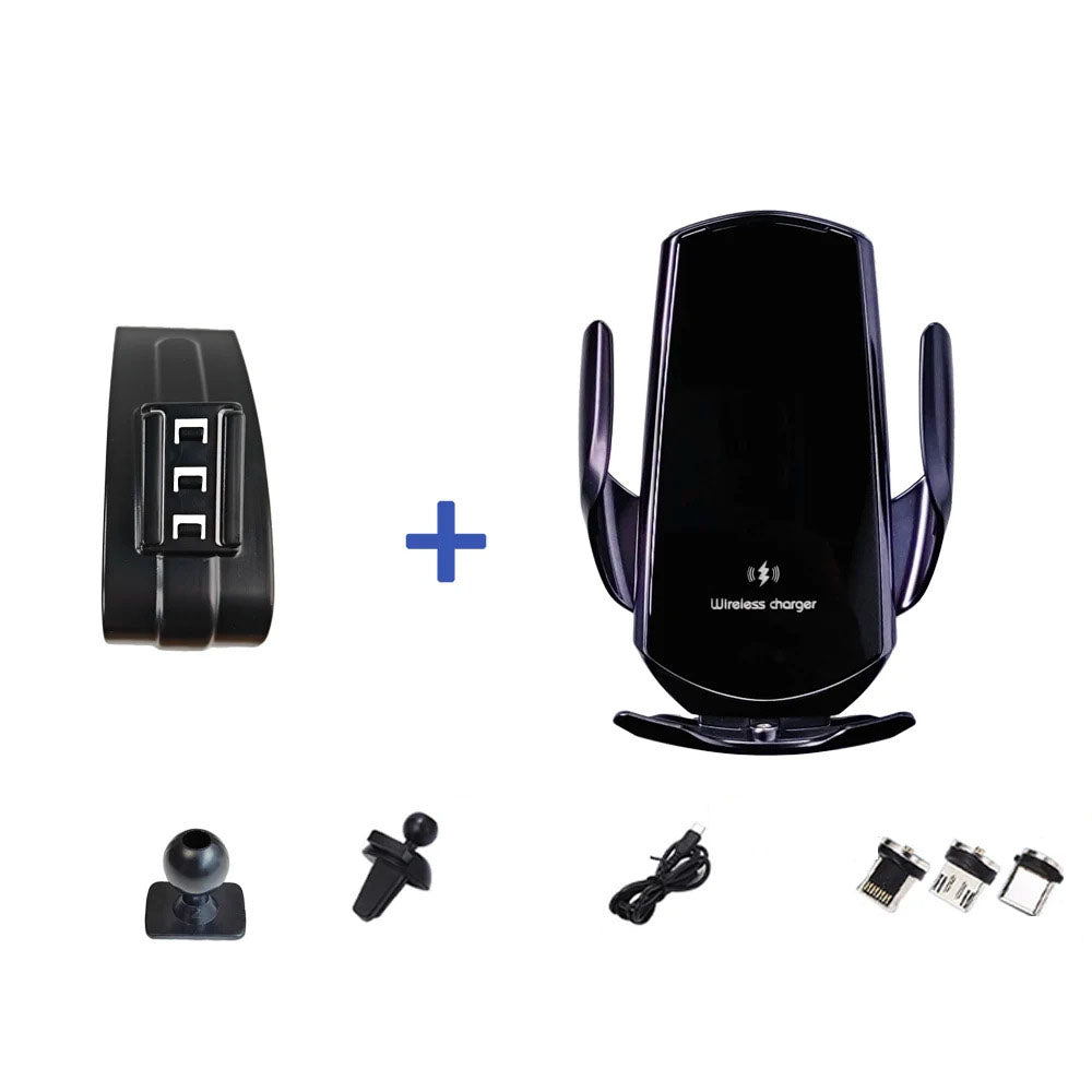 Custom-made base phone holder with magnetic attachment or wireless charger