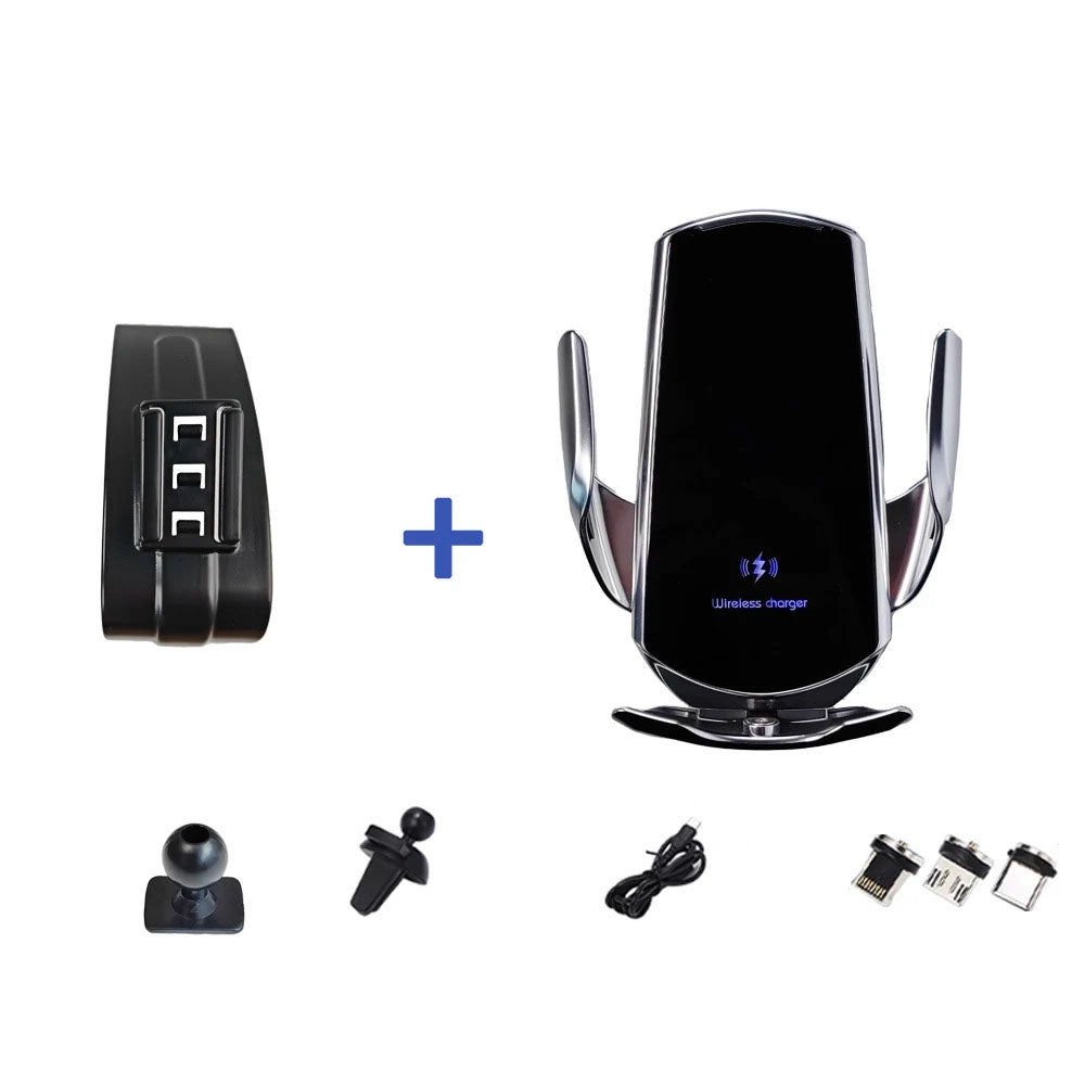 Custom-made base phone holder with magnetic attachment or wireless charger